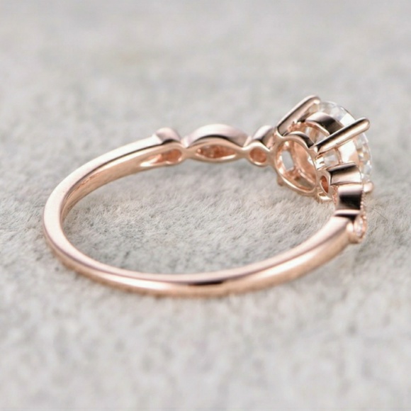 White Morganite & Diamond 14K Rose Gold Ring - Picture 4 of 5
